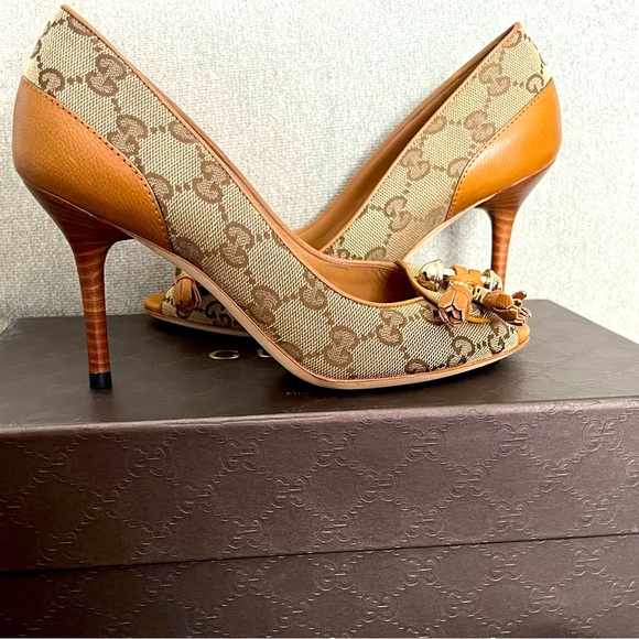 Gucci Horsebit Open Peep Toe Pump Heels Pump 35.5 - Picture 4 of 8